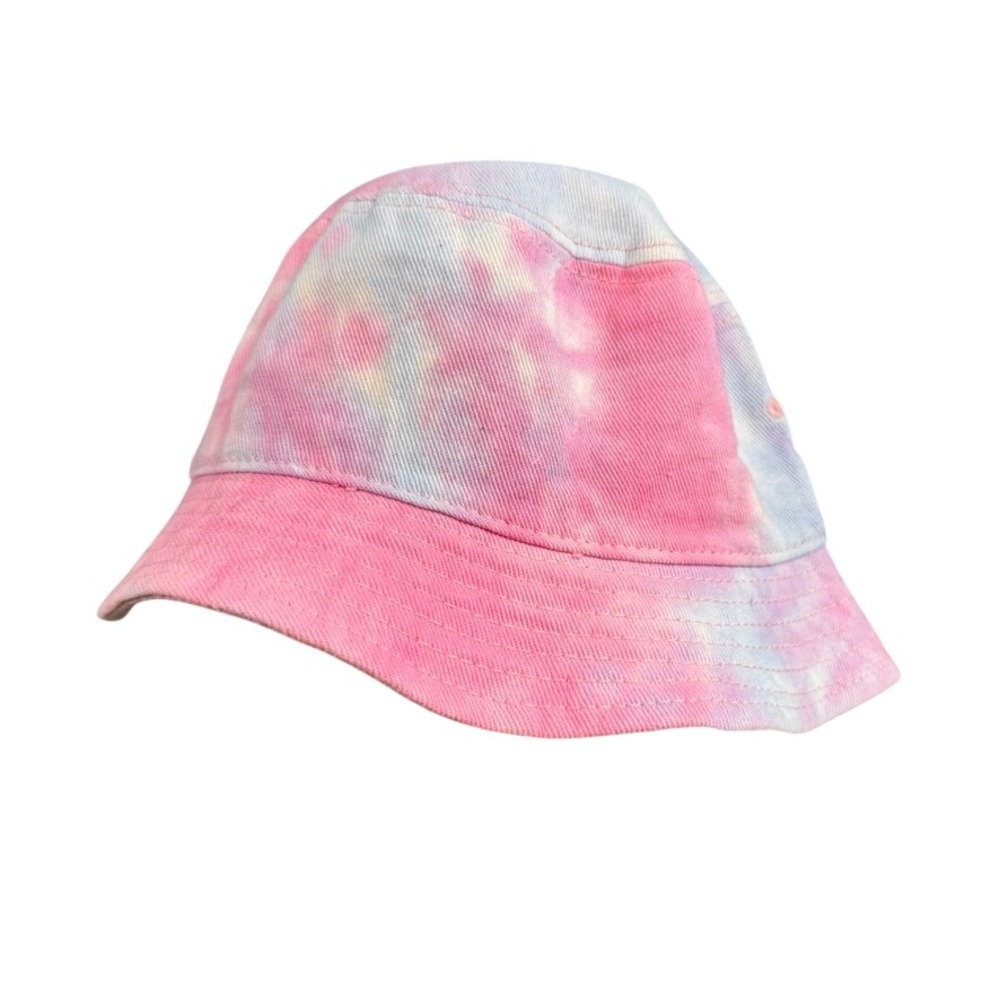 Sportsman Pink Blue Tie Dye Cotton Bucket Hat Festival Sun Cap 22.5 Inch